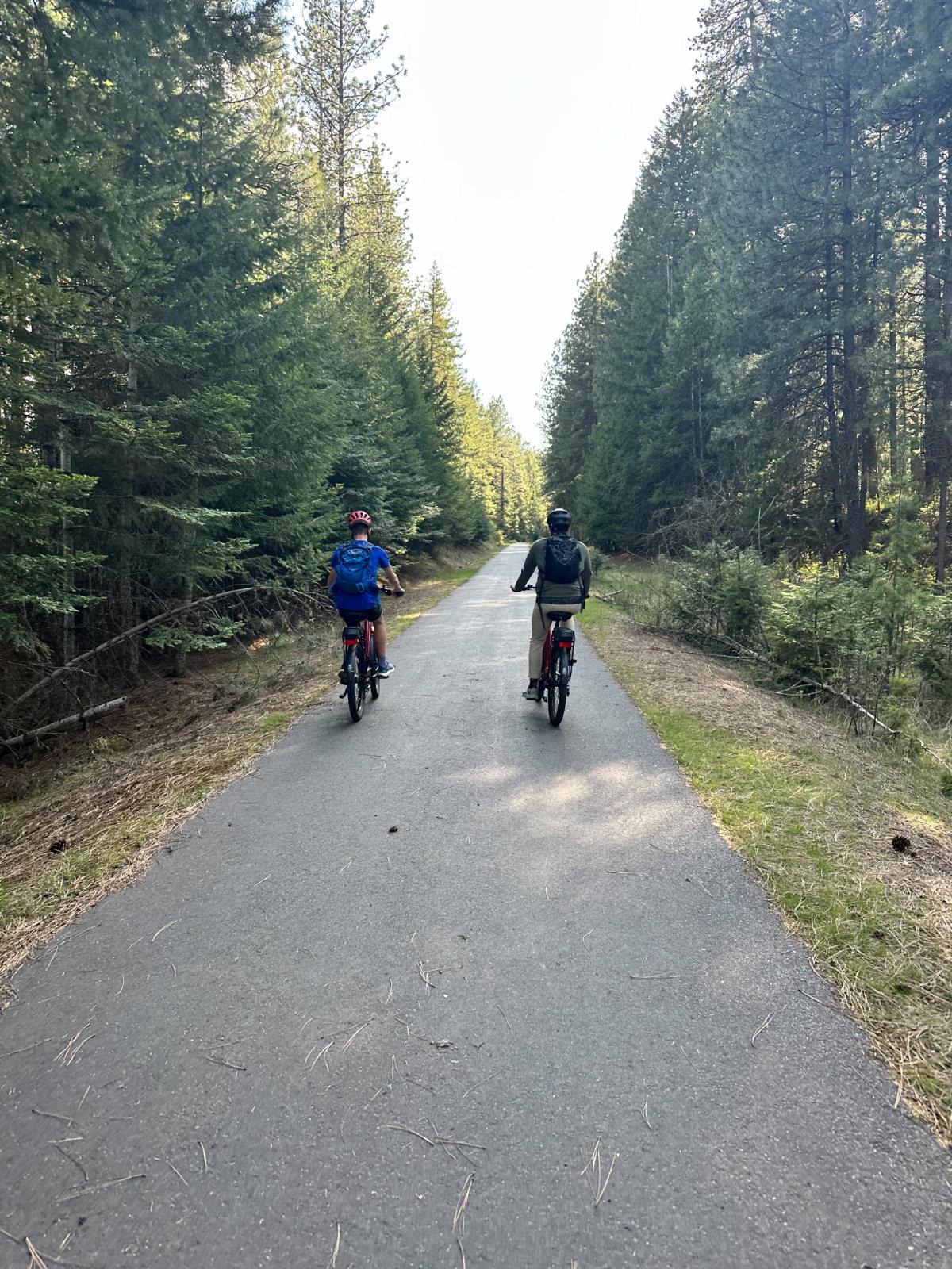 Two riders on the Trail of the Coeur d'Alenes